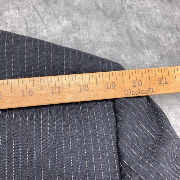 Jos A Bank Suit Men 40S/32Wx28L Gray Blue Pinstripe Signature Gordon Cuff Wool - Picture 6 of 16